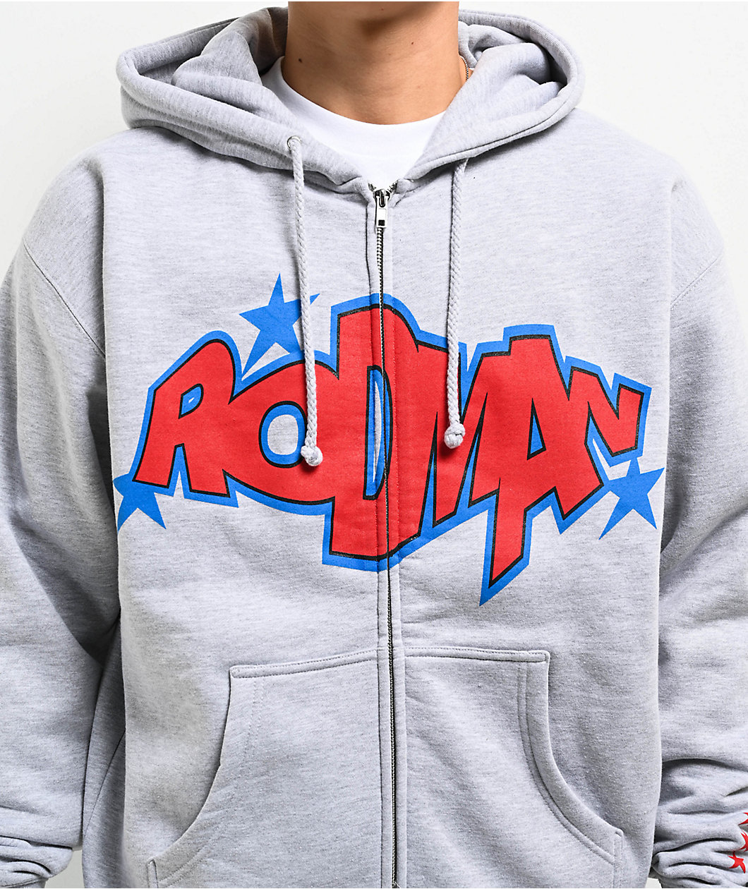 Rodman Apparel 2K Logo Grey Zip Hoodie