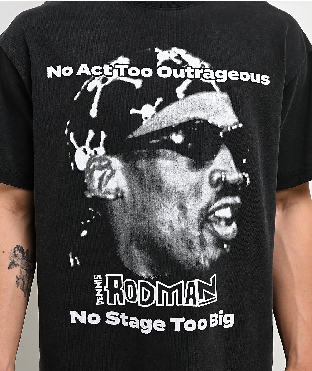 Rodman Apparel No Stage Too Big Black Wash T-Shirt