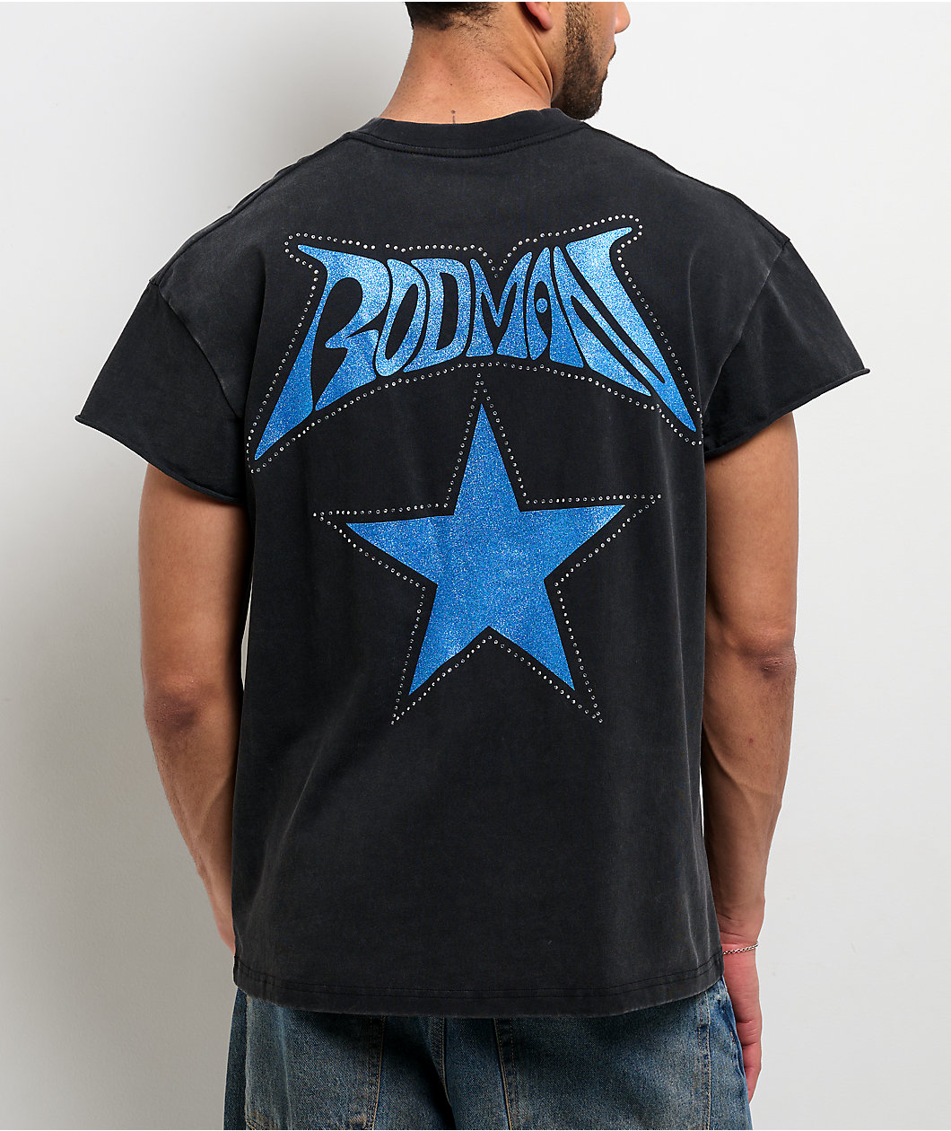 Rodman Apparel Skull N' Crossbones Black Wash T-Shirt