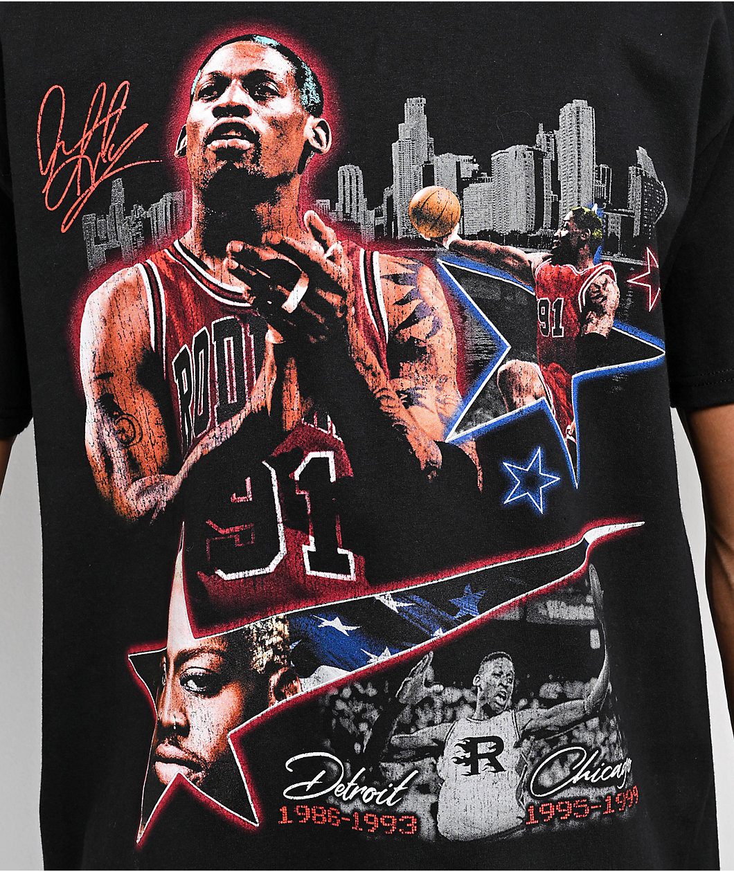 Rodman Apparel Star Skyline Black T-Shirt