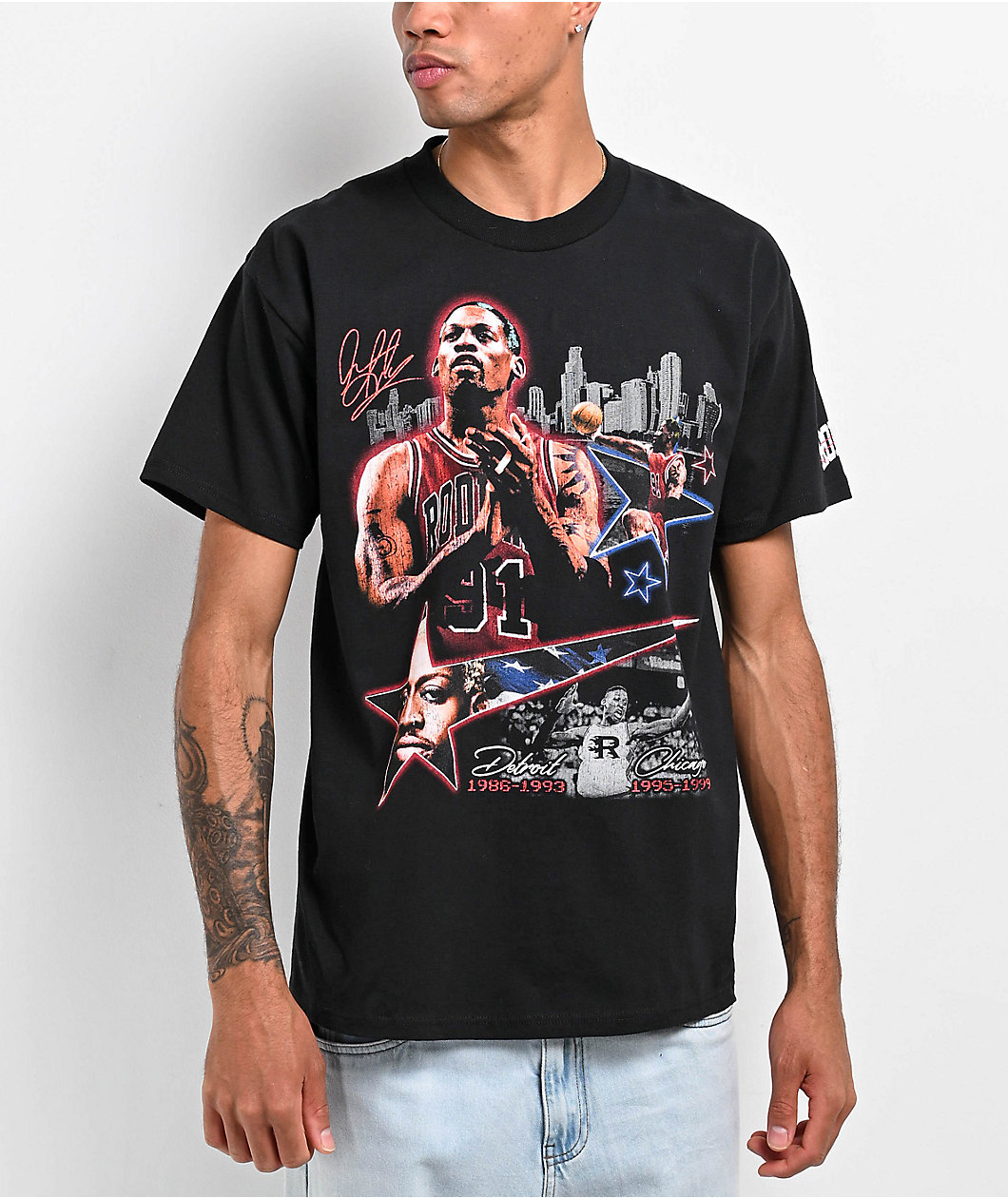 Rodman Apparel Star Skyline Black T-Shirt