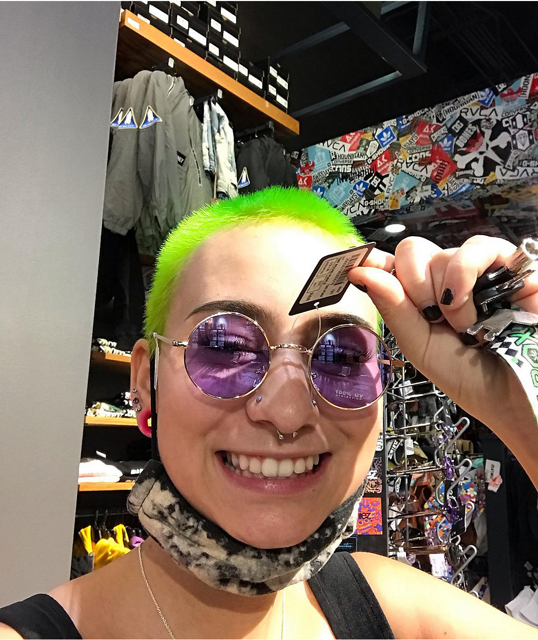 Rose Gold & Purple Round Sunglasses