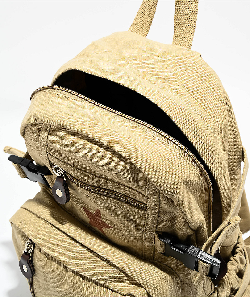 Rothco Vintage Canvas Compact Khaki Backpack MainPlace Mall
