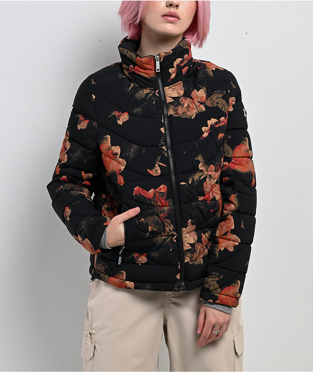 Roxy Christal Rose Garden Puffer Jacket