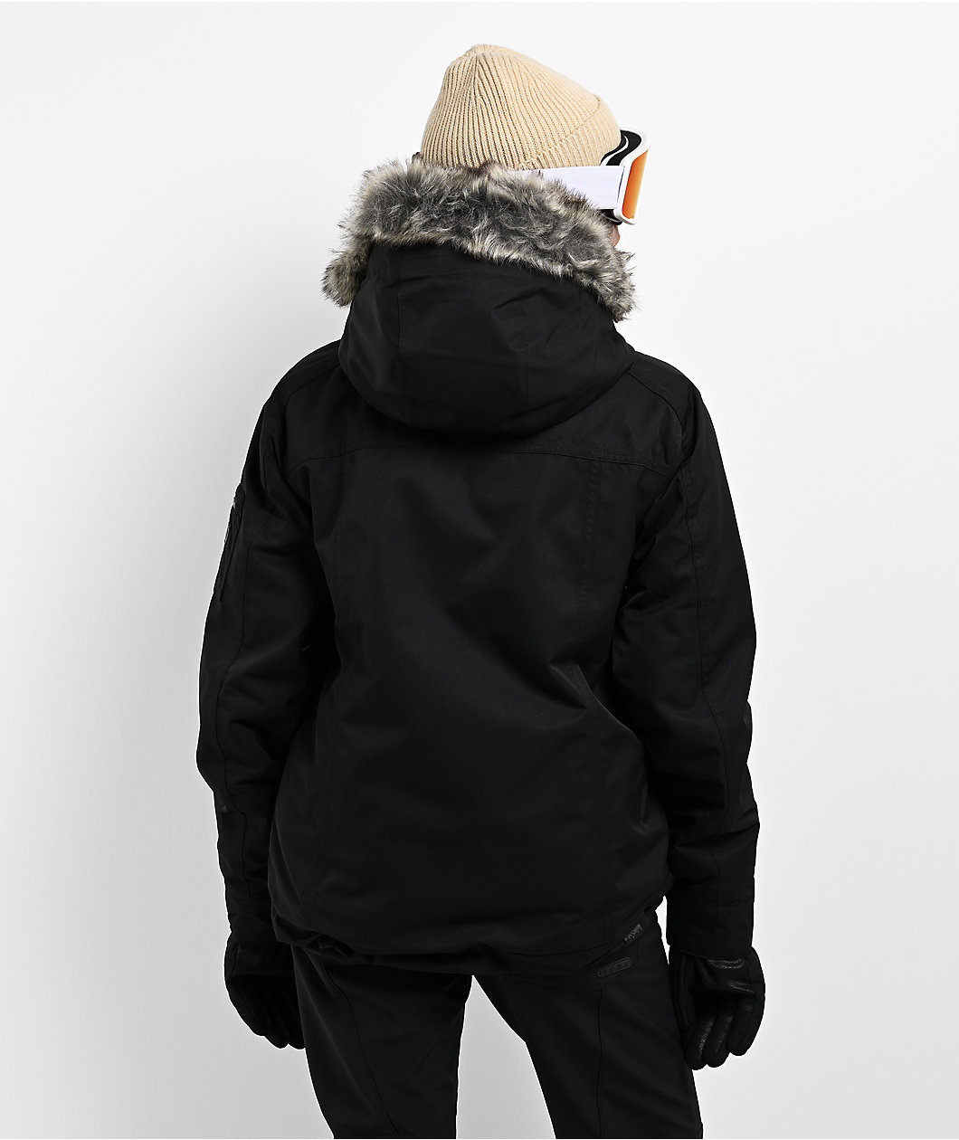 Roxy Meade Faux Fur Black 10K Snowboard Jacket