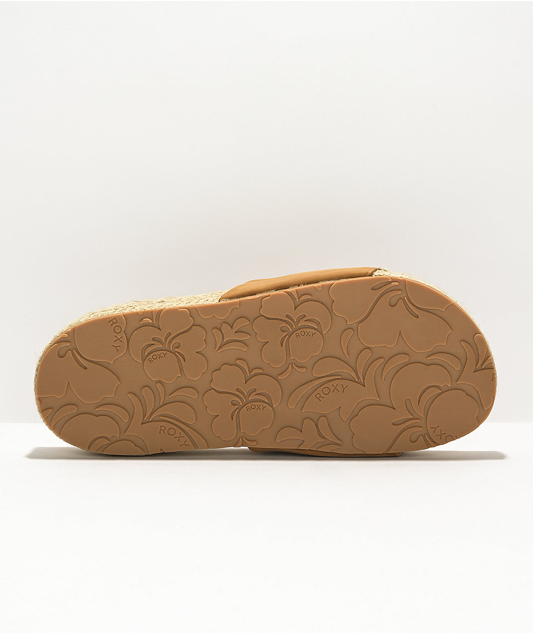 Roxy Slippy Espadrille Tan Slide Sandals