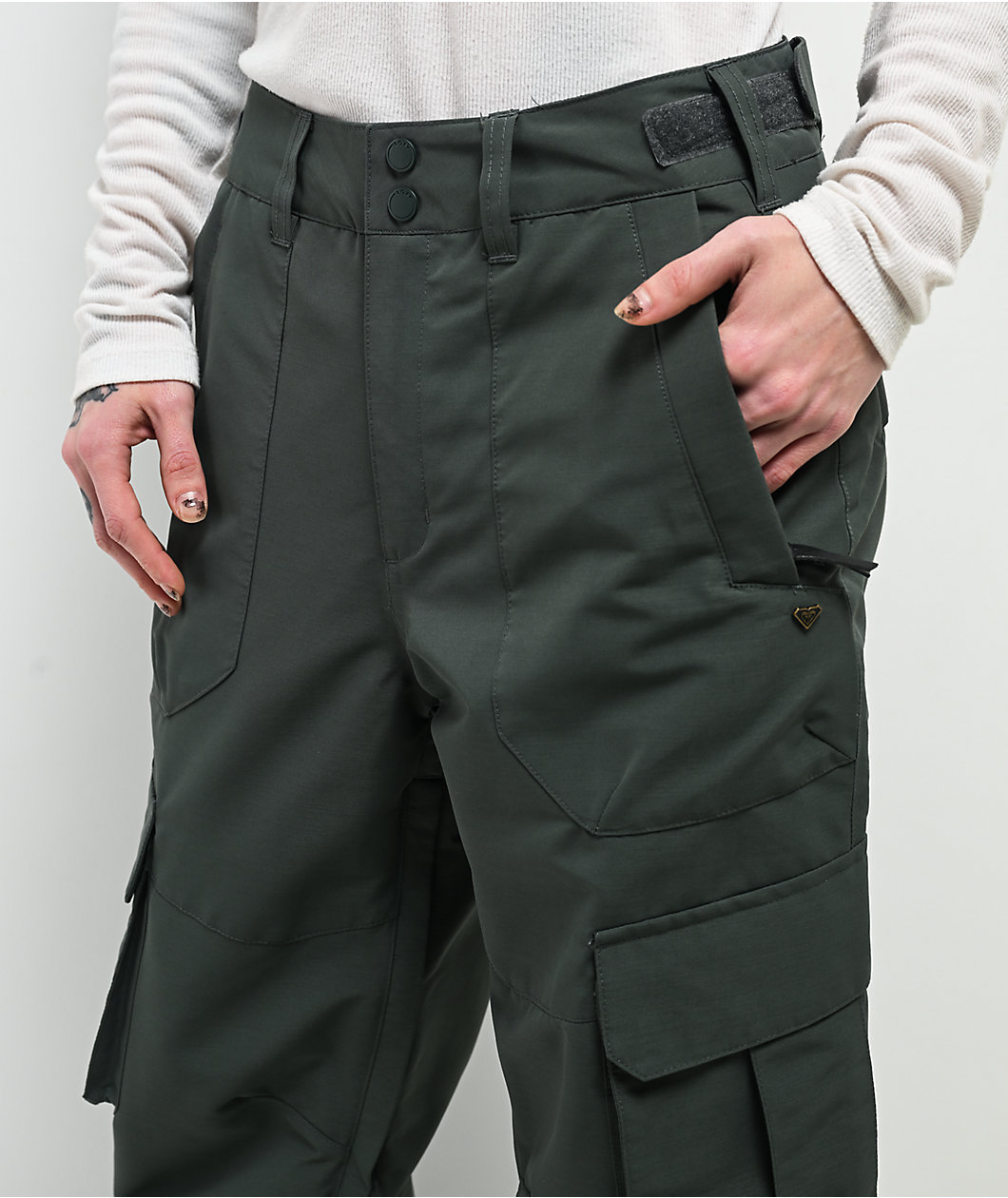 Roxy Trooper Green 10K Cargo Snowboard Pants