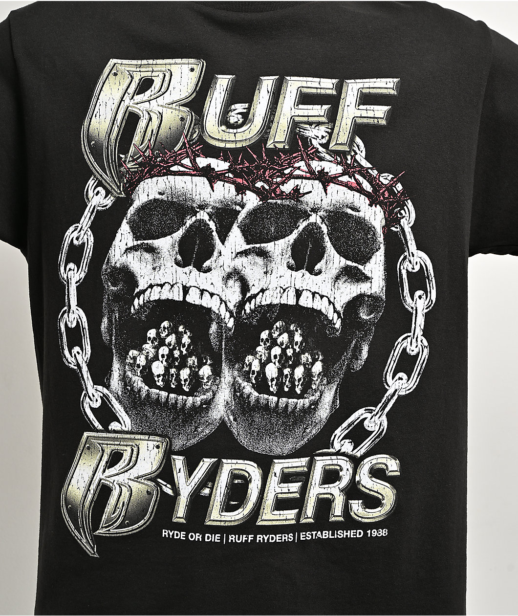 Ruff Ryders Skull And Bones Black T-Shirt