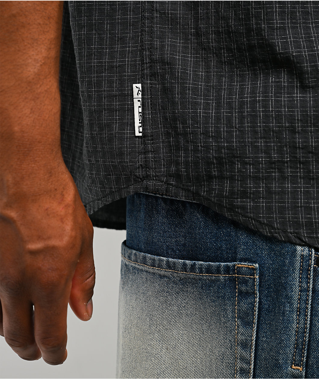 Rusty Defender Black Button Up Shirt