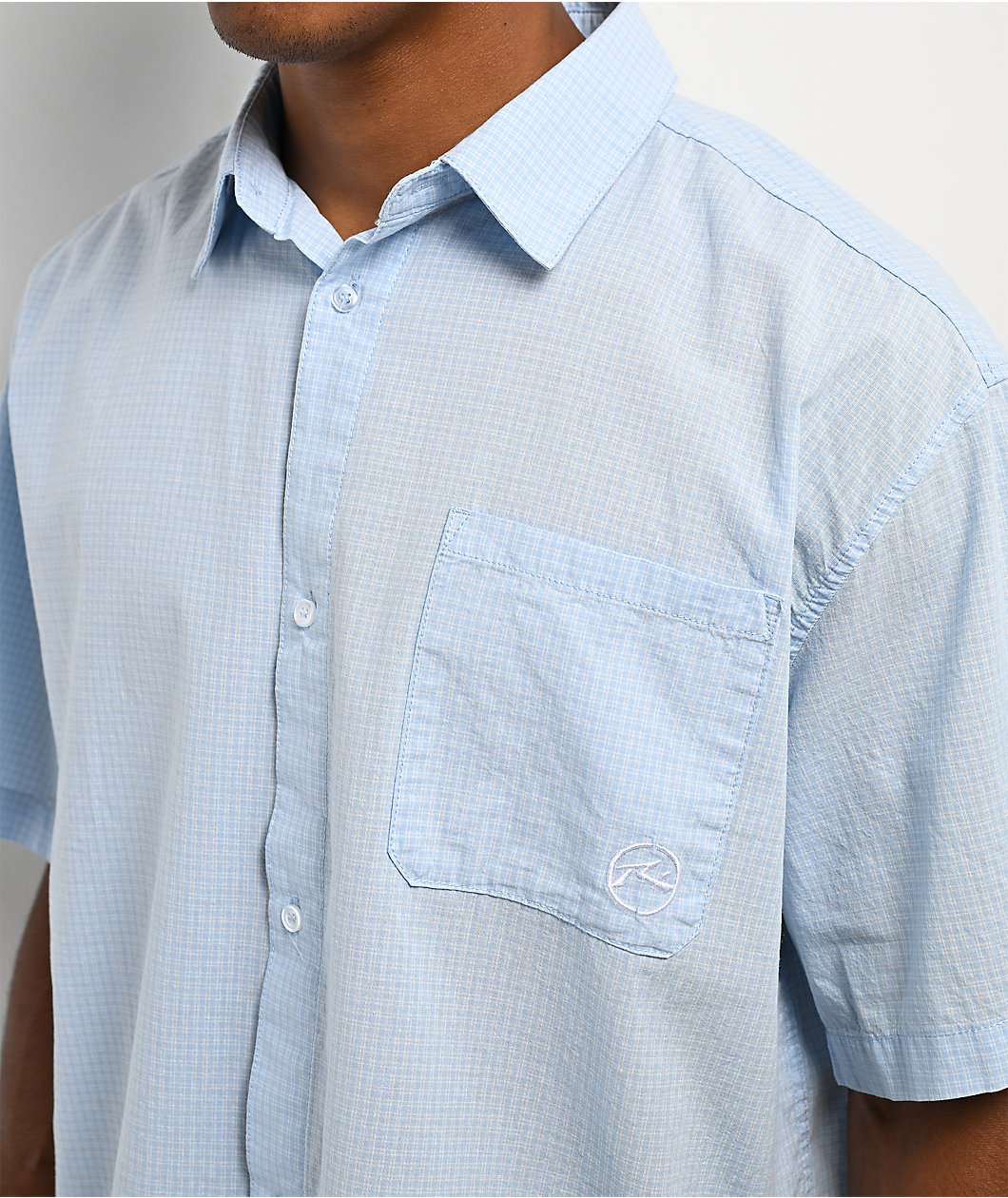 Rusty Hoodus Light Blue Plaid Button Up Shirt