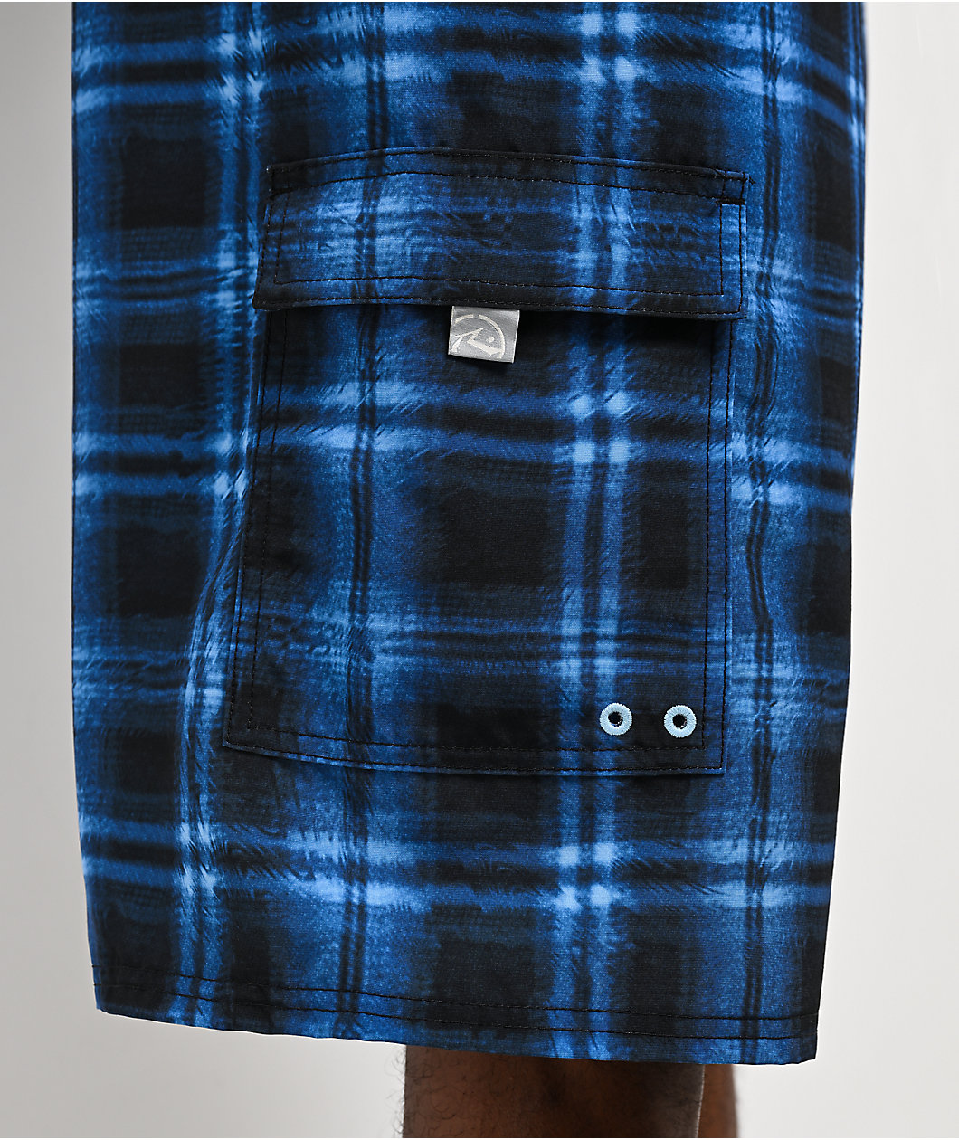 Rusty Riot Plaid Navy  Board Shorts