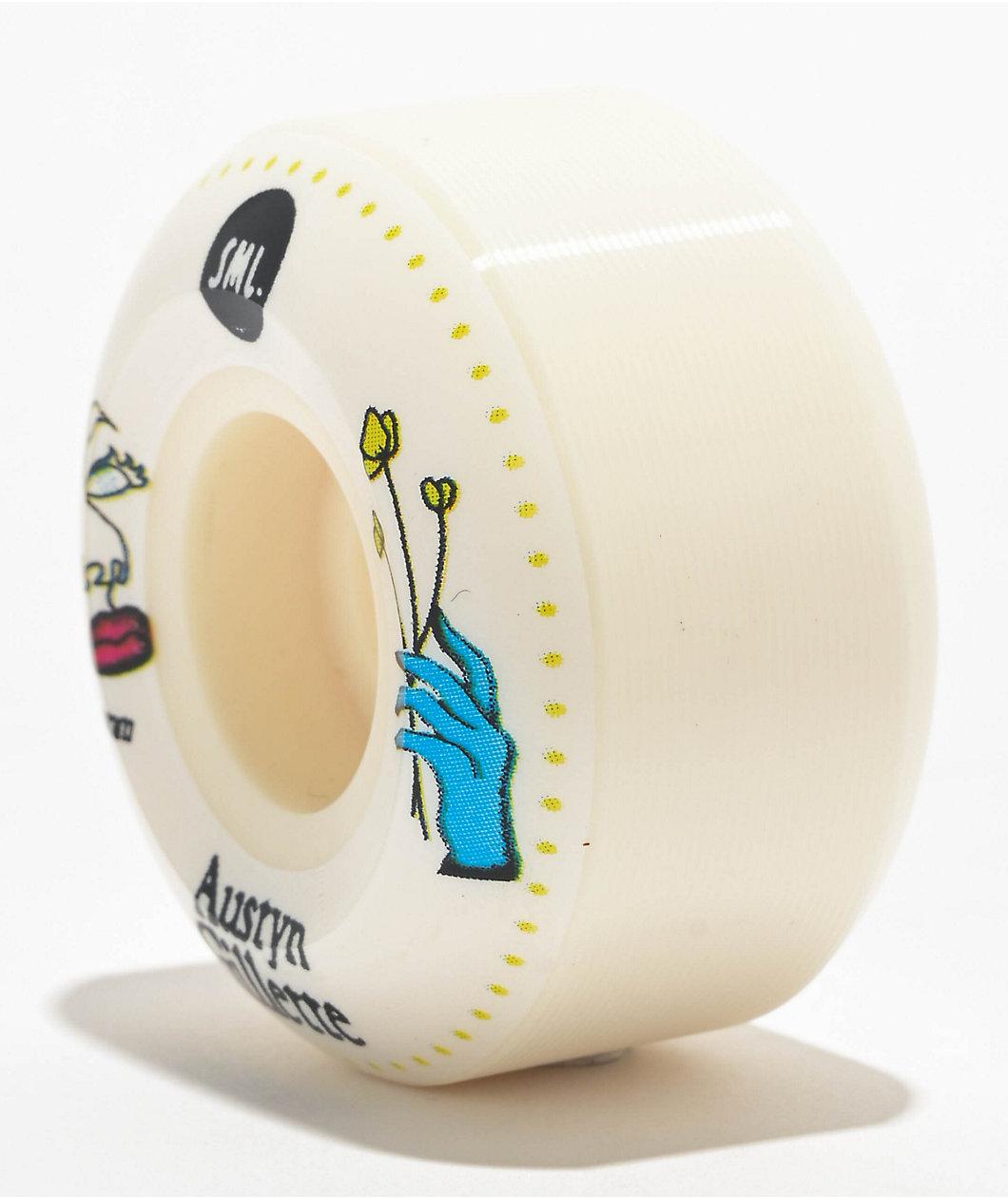 SML. Lucidity Series Gillette 53mm 99a V Cut White Skateboard Wheels