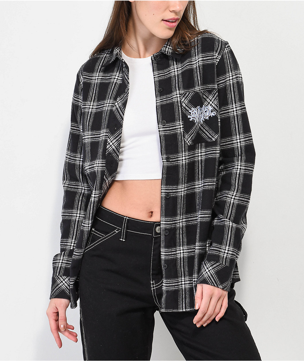 SWIXXZ Chrome Black & White Flannel Shirt