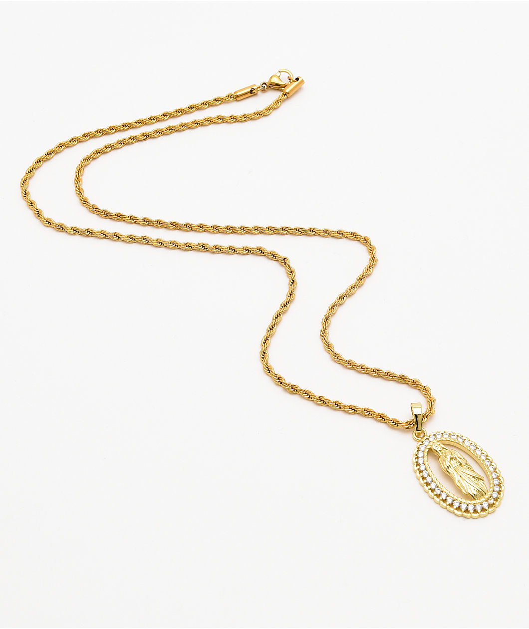 Saint Midas YG Guadalupe 20" Gold Necklace