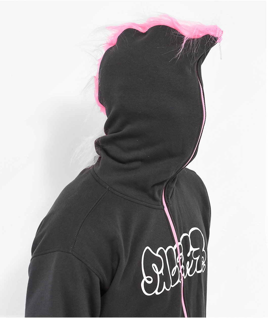 Salem7 Mohawk Black & Pink Zip Hoodie