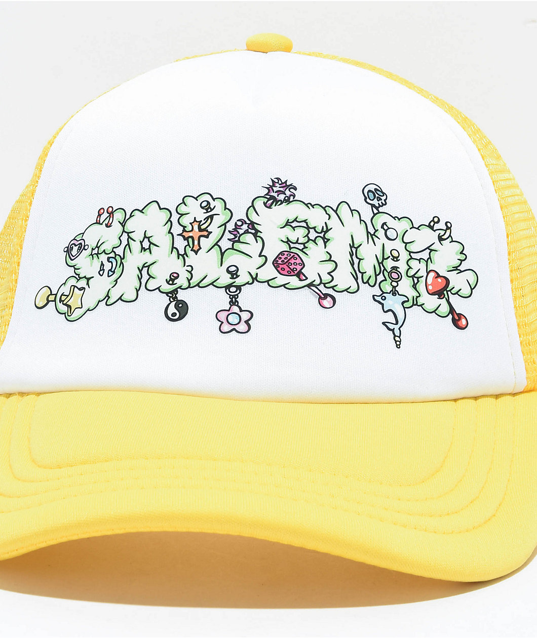 Salem7 Pierced Yellow & White Trucker Hat