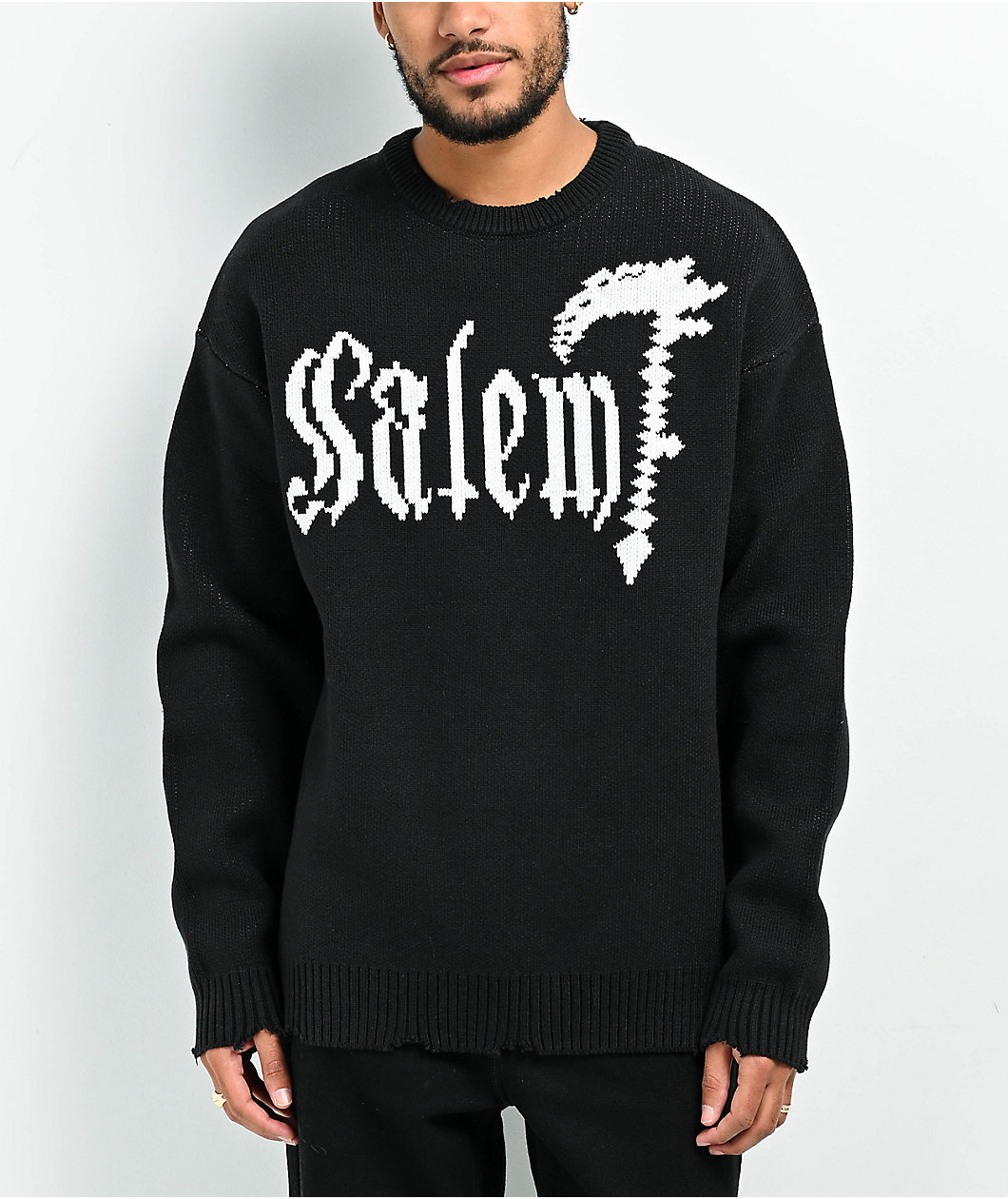 Salem7 Pixel Black Sweater