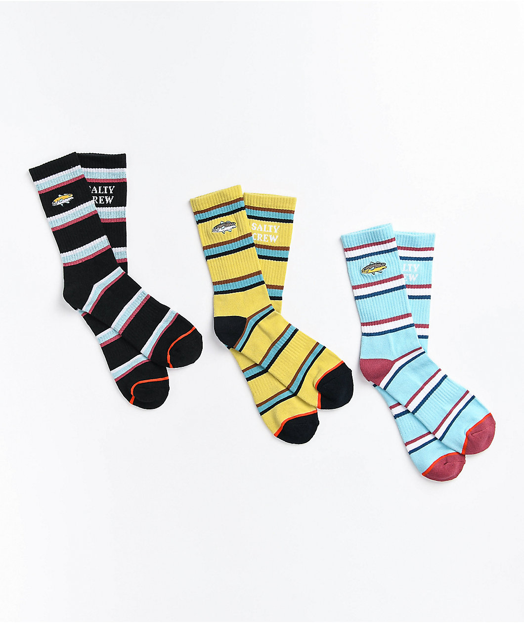 Salty Crew Beach Break 3 Pack Crew Socks