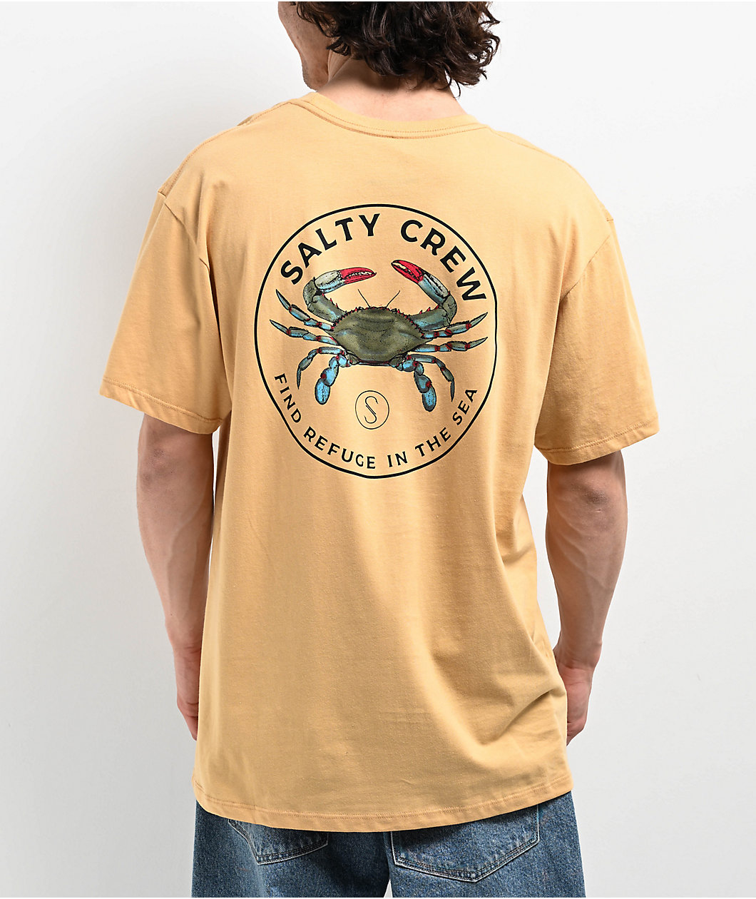 Salty Crew Blue Crabber Camel T-Shirt