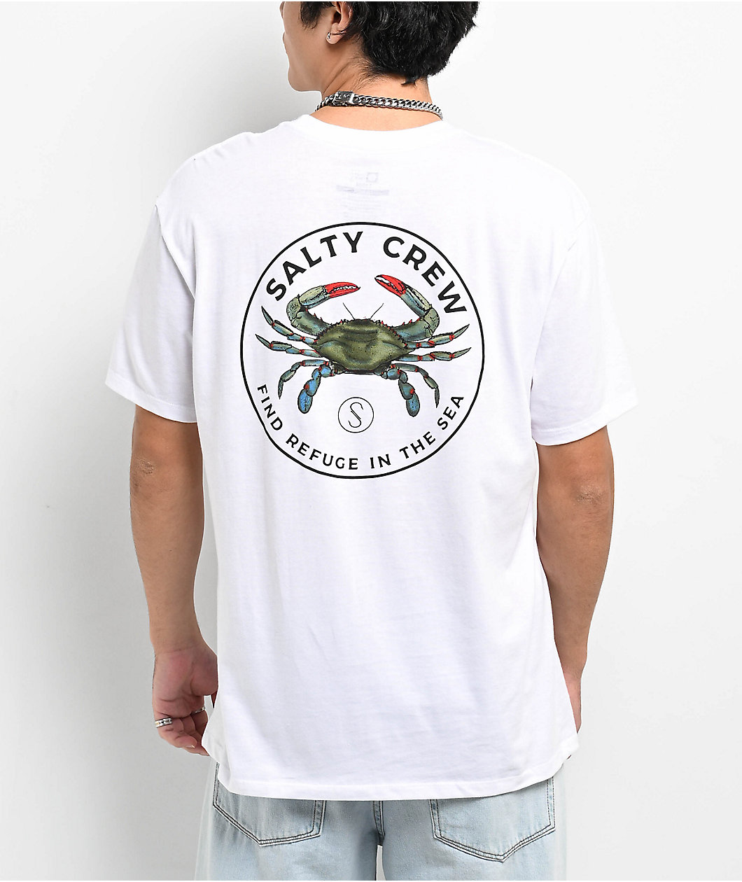 Salty Crew Blue Crabber White T-Shirt