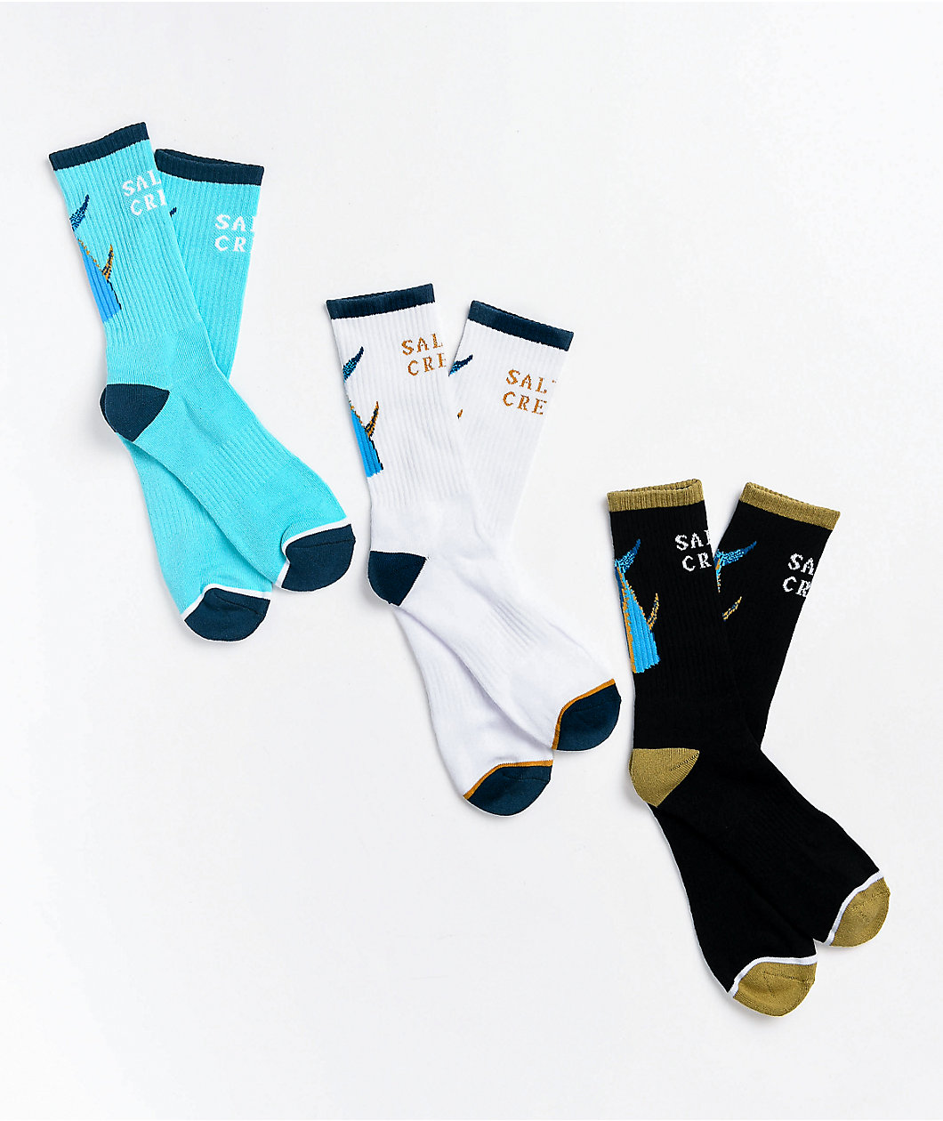 Salty Crew Tailed 3 Pack Crew Socks