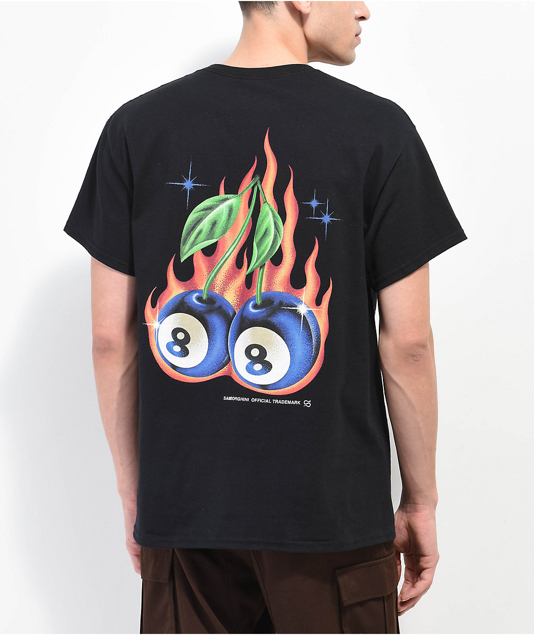 Samborghini 8 Ball Cherry Black T-Shirt