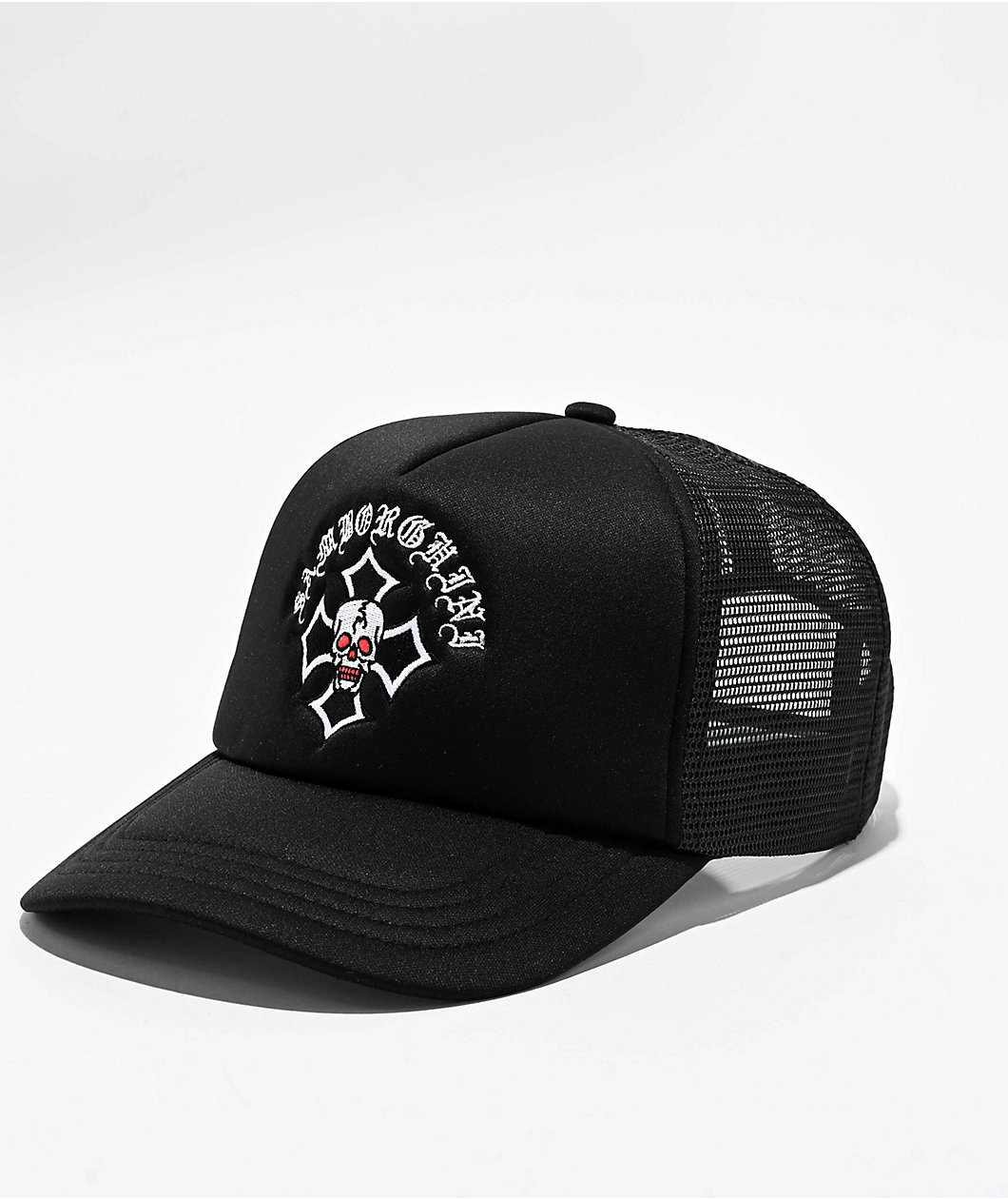 Samborghini Skull Cross Black Trucker Hat