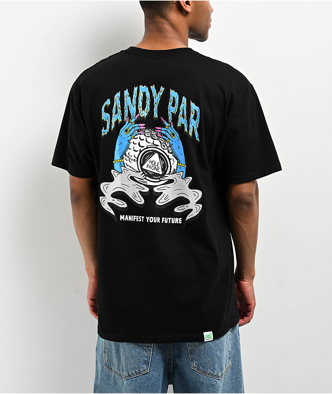 Sandy Par Manifest Hole In One Black T-Shirt