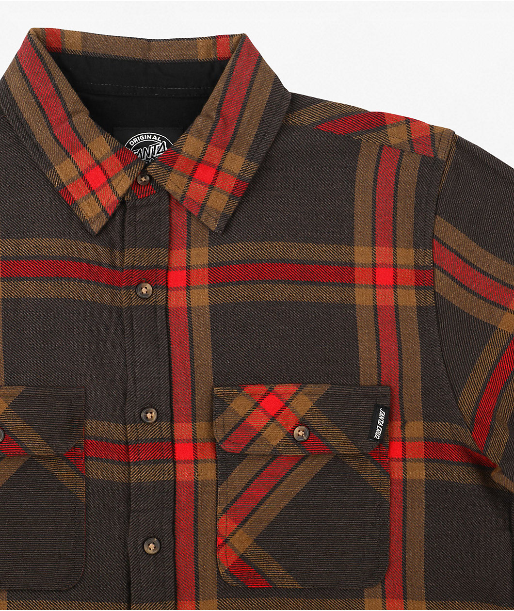 Santa Cruz Classic Brown & Red Flannel Shirt