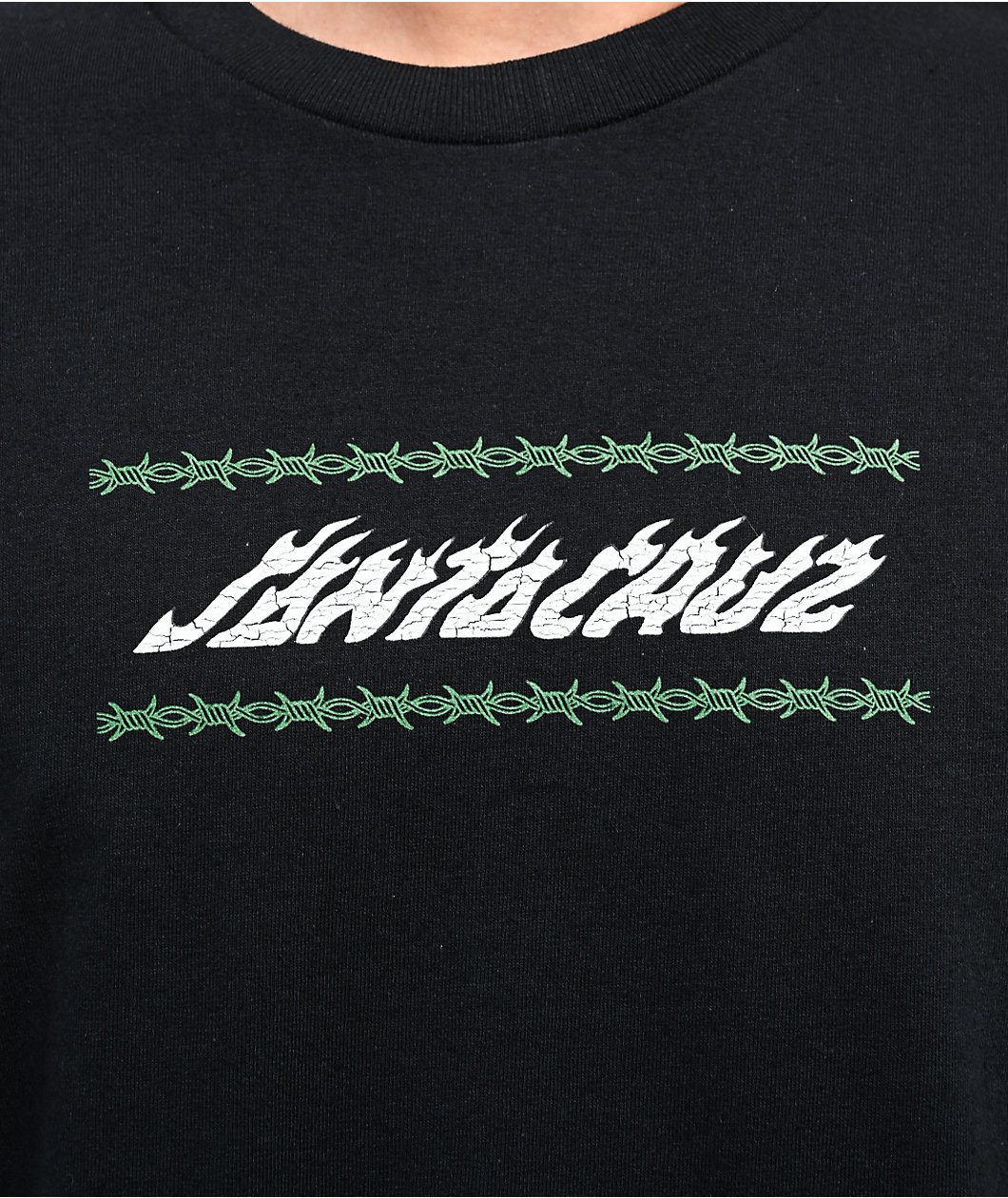 Santa Cruz Flame Crackle Black T-Shirt