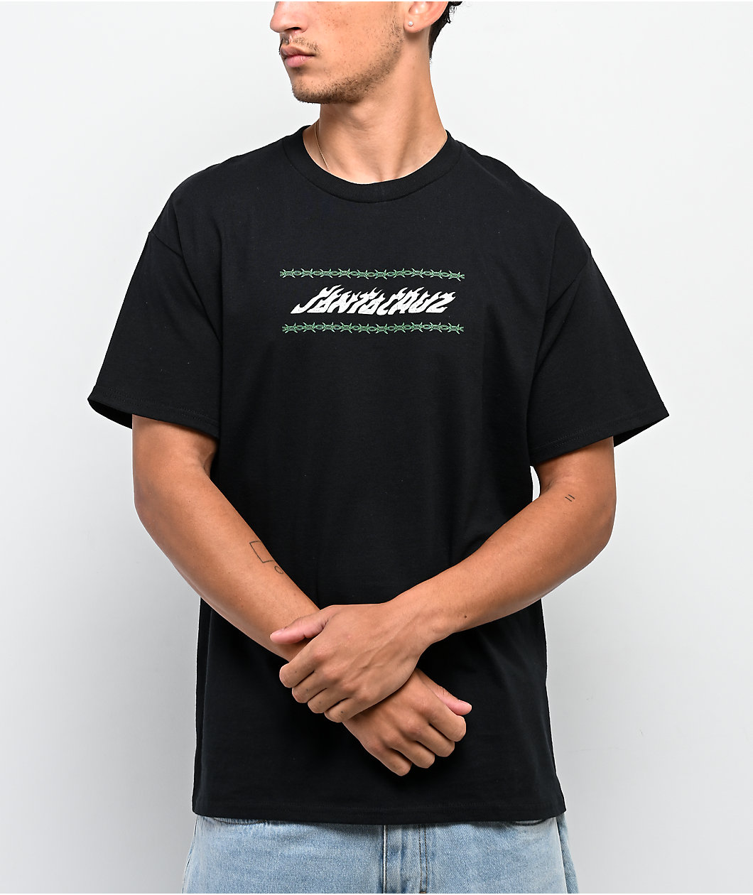 Santa Cruz Flame Crackle Black T-Shirt