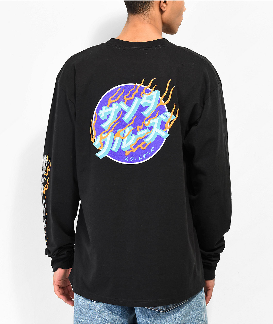 Santa Cruz Japan Inferno Dot Black Long Sleeve T-Shirt