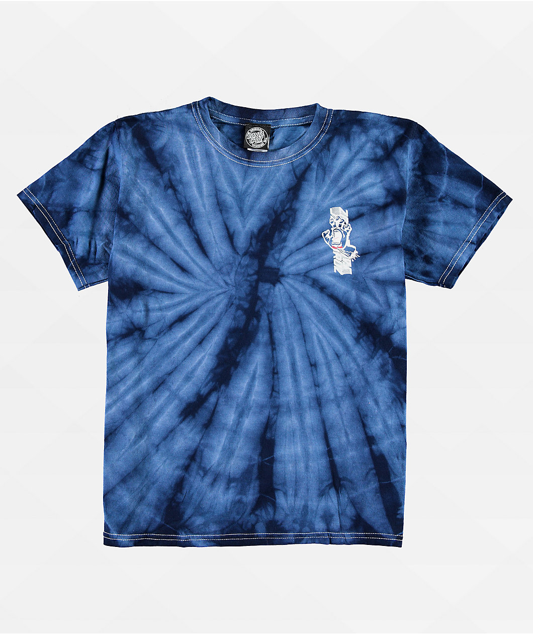 Santa Cruz Kids Split Strip Hand Spider Navy Tie Dye T-Shirt