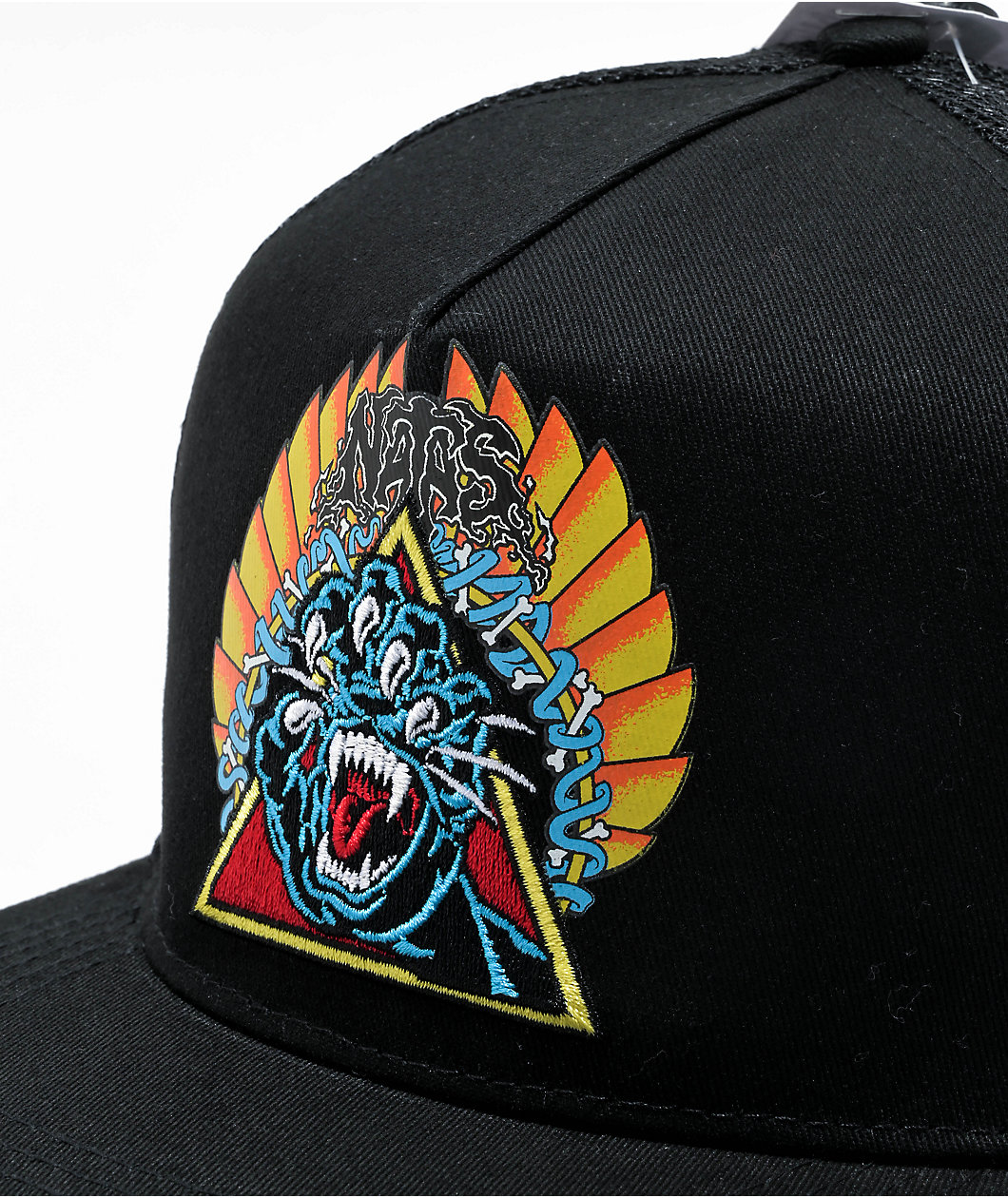 Santa Cruz Natas Screaming Panther Black Trucker Hat