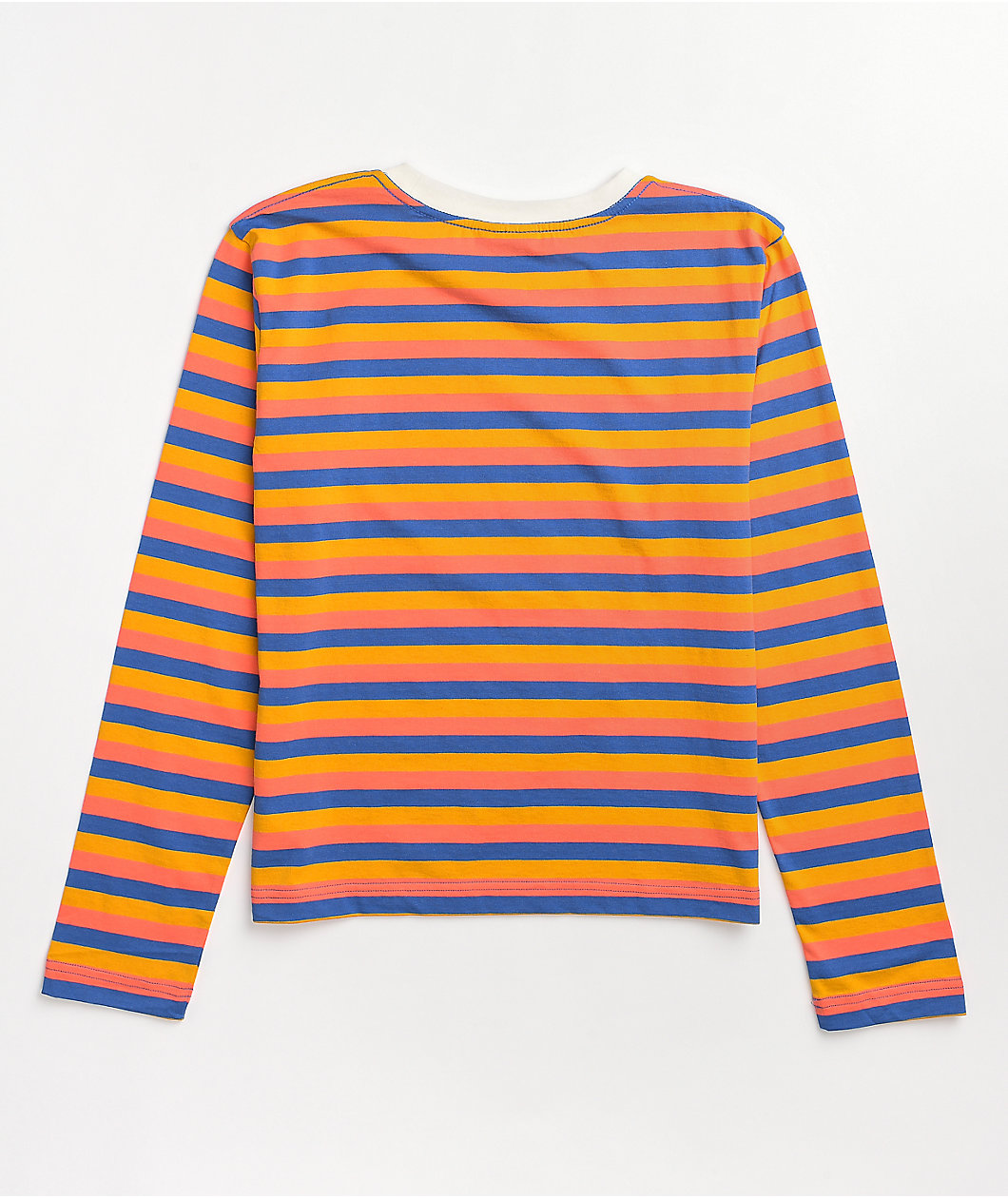 Santa Cruz Other Dot Front Blue, Yellow & Red Stripe Long Sleeve T-Shirt