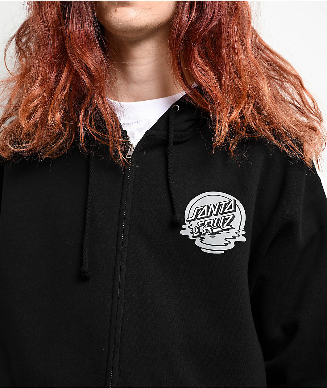 Santa Cruz Reflection Dot Black Zip Hoodie