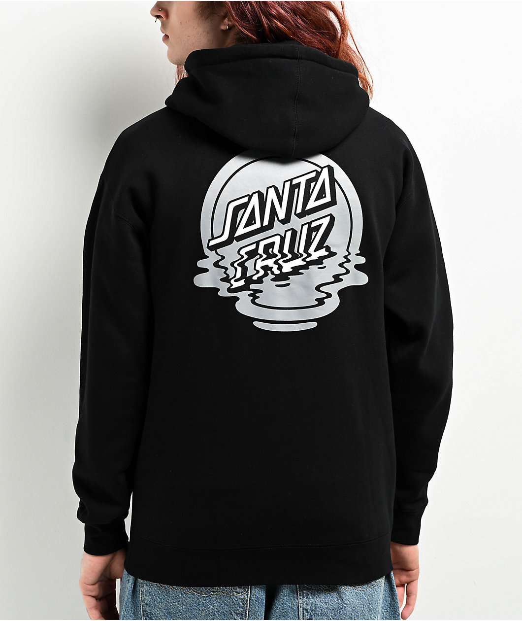 Santa Cruz Reflection Dot Black Zip Hoodie