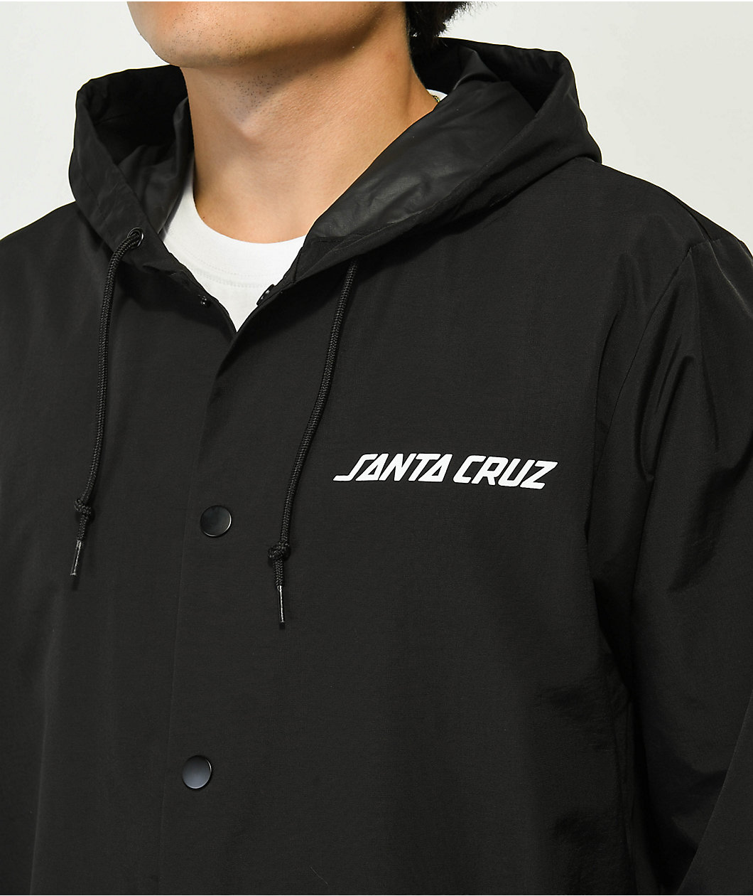 Santa Cruz Screaming Hand Flash Black Hooded Coaches Jacket