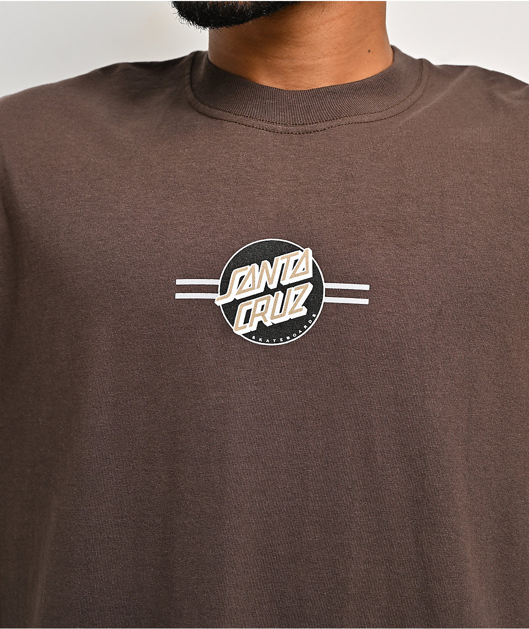 Santa Cruz Stripe Center Brown T-Shirt