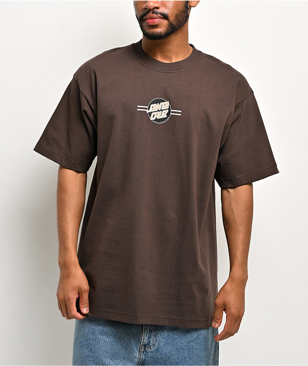 Santa Cruz Stripe Center Brown T-Shirt