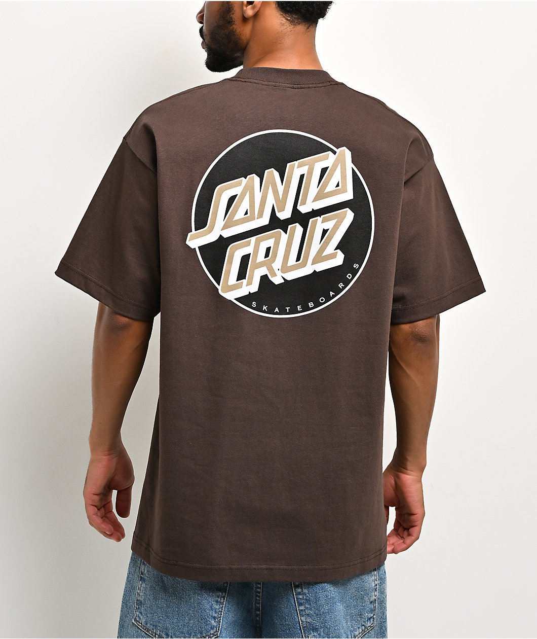 Santa Cruz Stripe Center Brown T-Shirt