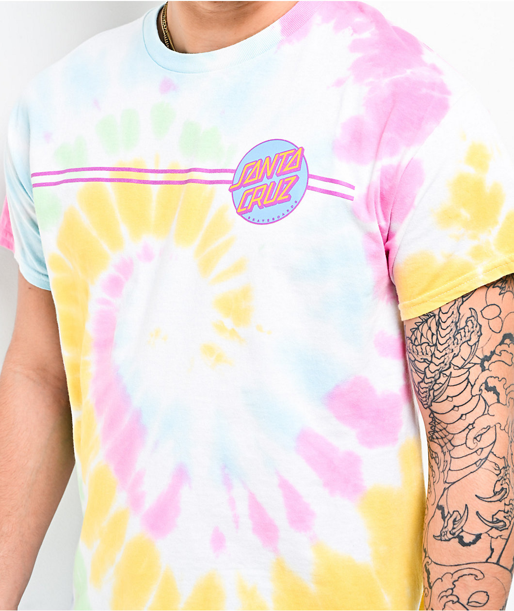 Santa Cruz Tie Dye Dot White T-Shirt
