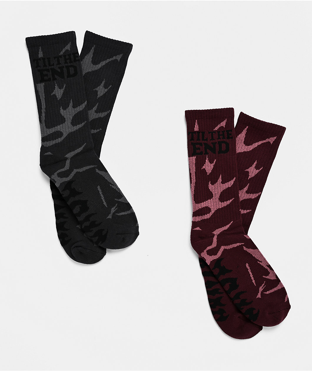 Santa Cruz Til The End Messenger Grey & Brown 2 Pack Crew Socks