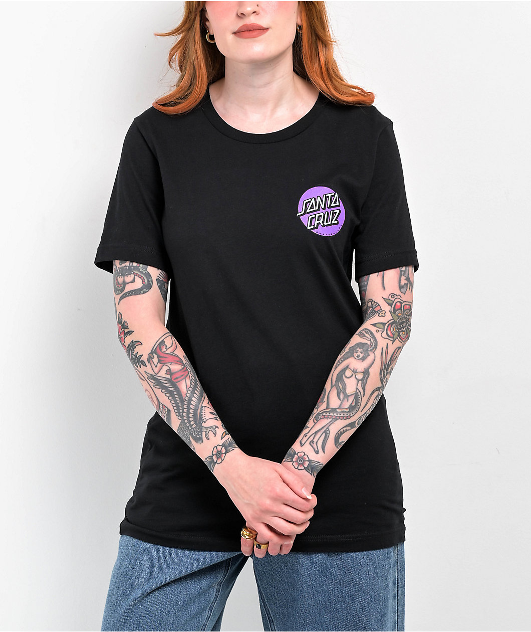 Santa Cruz x Thrasher Diamond Dot Black T-Shirt