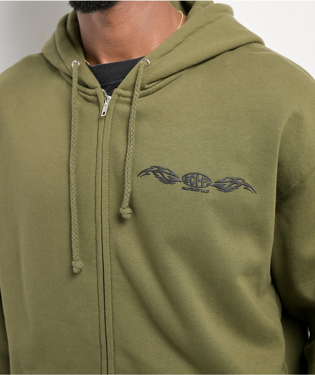 Sci-Fi Fantasy Origin Green Zip Hoodie