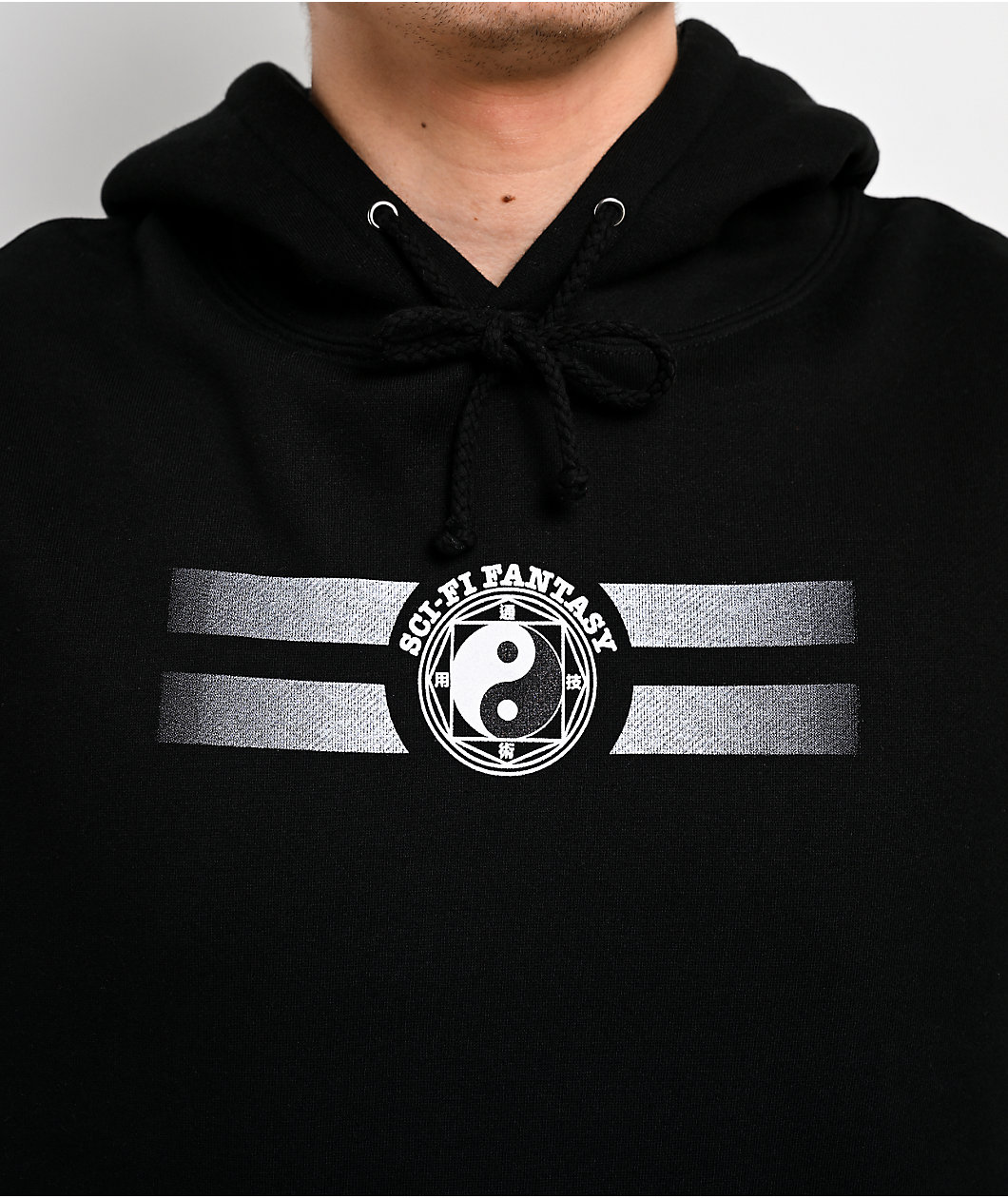 Sci-Fi Fantasy Yin & Yang Black Hoodie