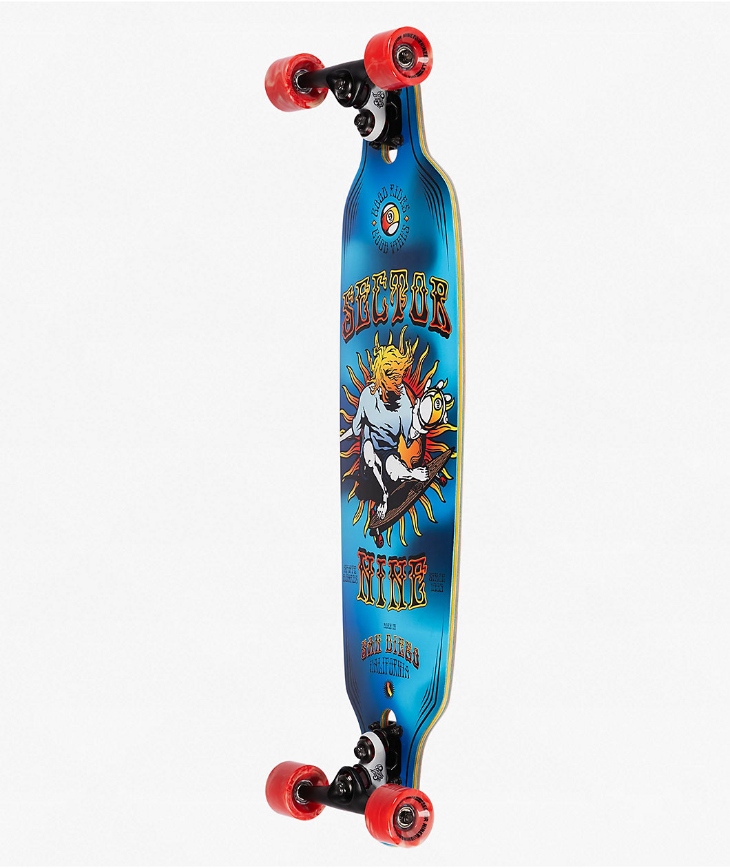 Sector 9 9er Mini Fractal Blue 34" Drop Through Longboard Complete