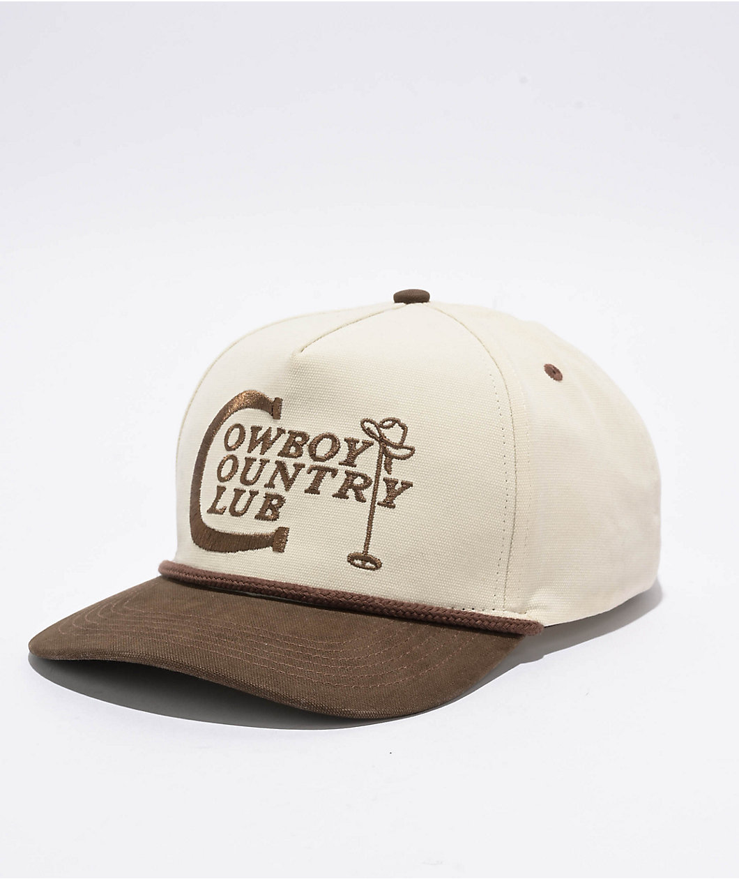 Sendero Cowboy Country Club Cream & Brown Snapback Hat