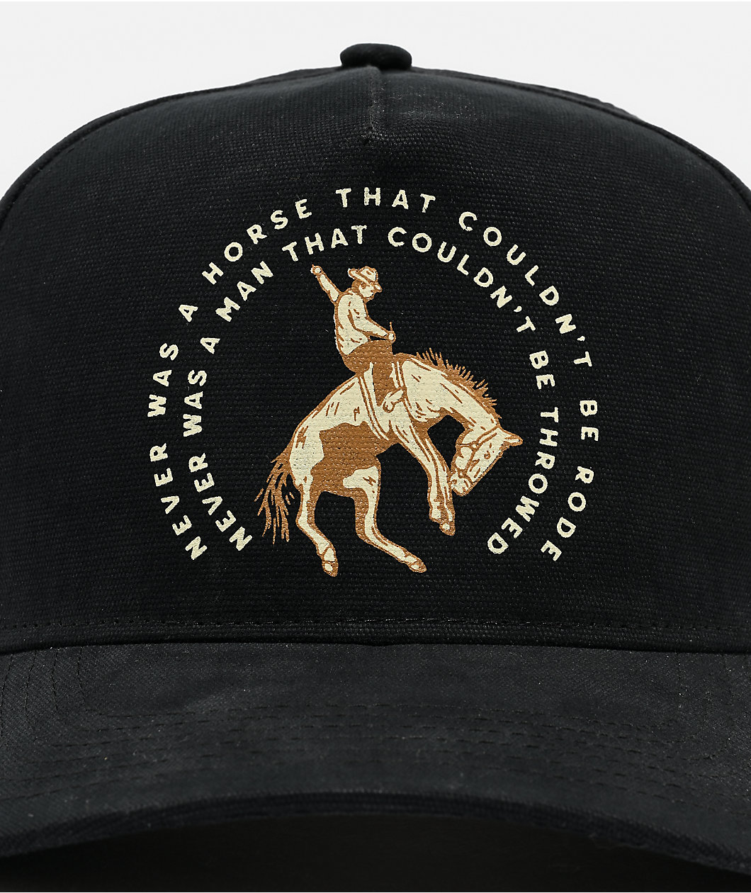 Sendero Never Was A Horse Black Canvas Snapback Hat