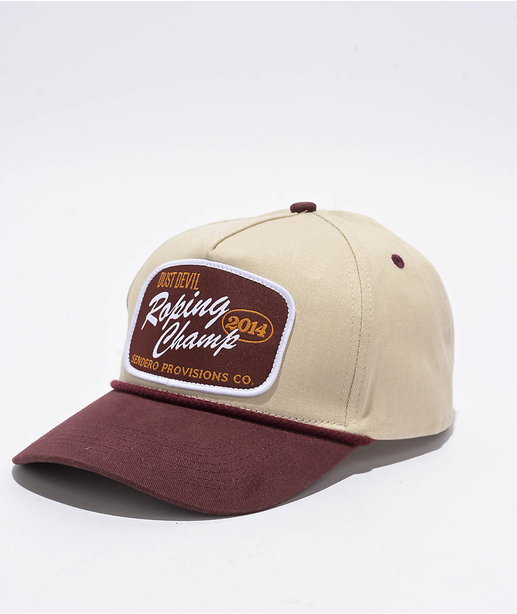 Sendero Roping Champ Cream & Maroon Snapback Hat